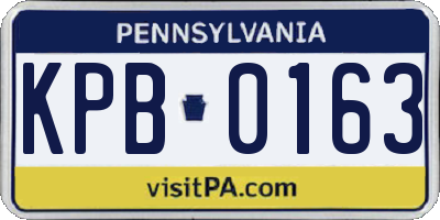 PA license plate KPB0163