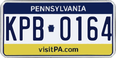 PA license plate KPB0164