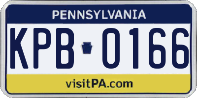 PA license plate KPB0166