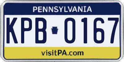 PA license plate KPB0167