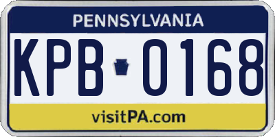 PA license plate KPB0168