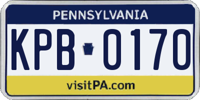 PA license plate KPB0170