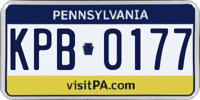 PA license plate KPB0177