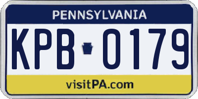 PA license plate KPB0179