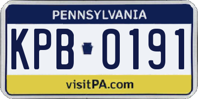 PA license plate KPB0191