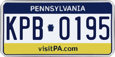 PA license plate KPB0195