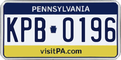 PA license plate KPB0196