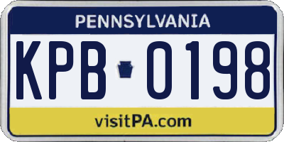 PA license plate KPB0198