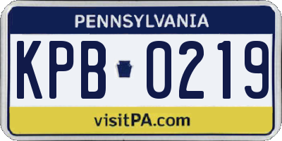 PA license plate KPB0219
