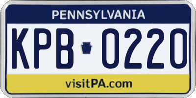 PA license plate KPB0220