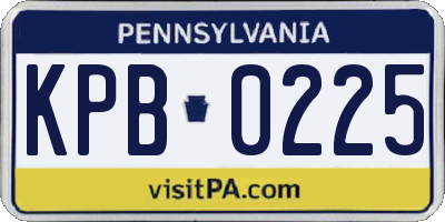 PA license plate KPB0225