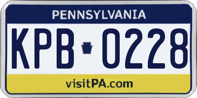 PA license plate KPB0228