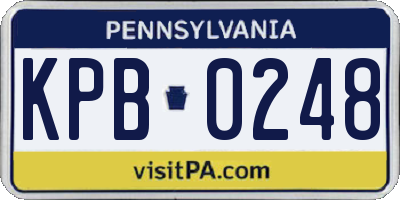 PA license plate KPB0248