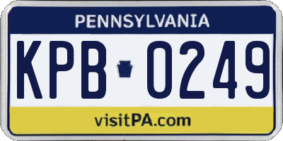 PA license plate KPB0249