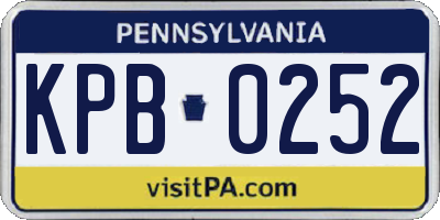 PA license plate KPB0252