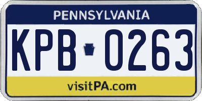 PA license plate KPB0263