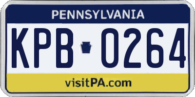 PA license plate KPB0264