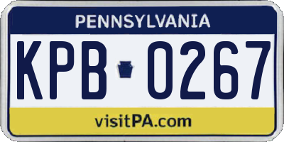 PA license plate KPB0267