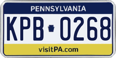 PA license plate KPB0268