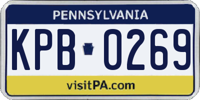 PA license plate KPB0269