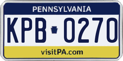 PA license plate KPB0270