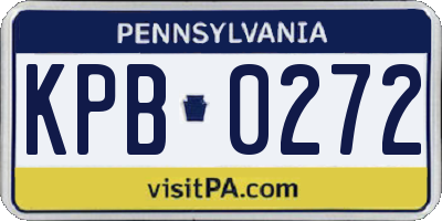 PA license plate KPB0272