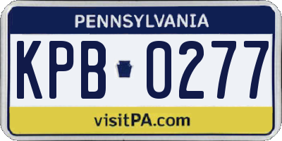 PA license plate KPB0277