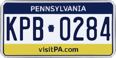 PA license plate KPB0284