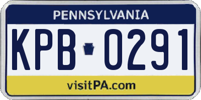 PA license plate KPB0291