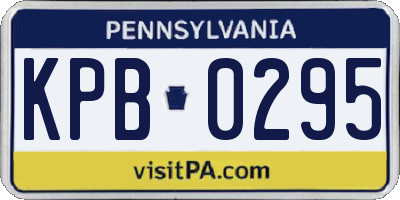 PA license plate KPB0295