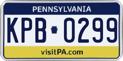 PA license plate KPB0299