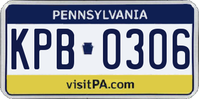 PA license plate KPB0306
