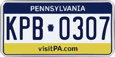 PA license plate KPB0307