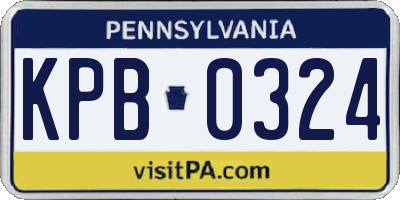 PA license plate KPB0324