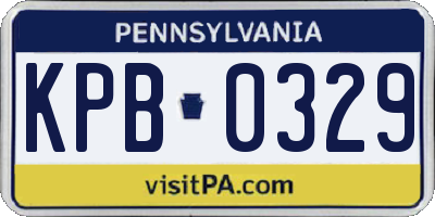 PA license plate KPB0329