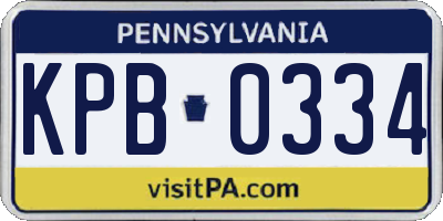 PA license plate KPB0334