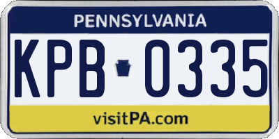 PA license plate KPB0335