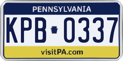 PA license plate KPB0337