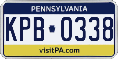 PA license plate KPB0338