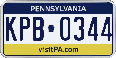 PA license plate KPB0344