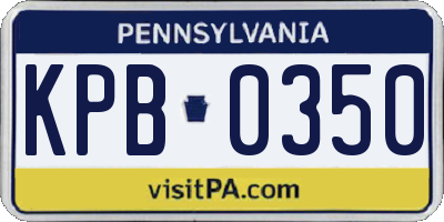 PA license plate KPB0350