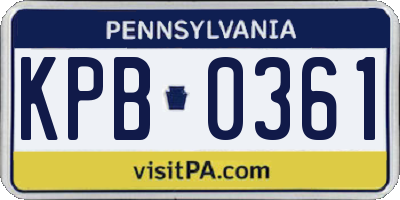 PA license plate KPB0361