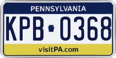 PA license plate KPB0368