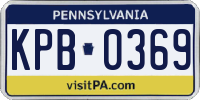 PA license plate KPB0369