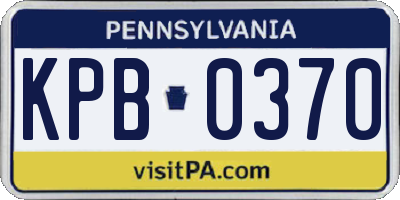 PA license plate KPB0370
