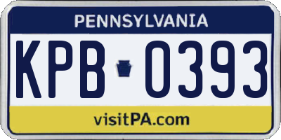 PA license plate KPB0393