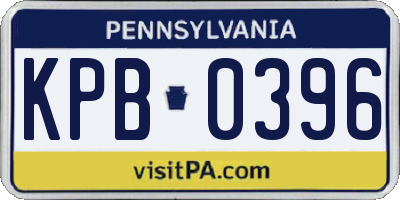 PA license plate KPB0396