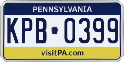 PA license plate KPB0399