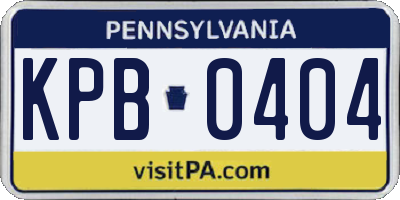 PA license plate KPB0404
