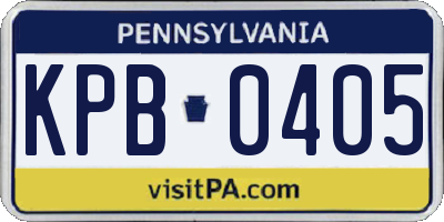 PA license plate KPB0405